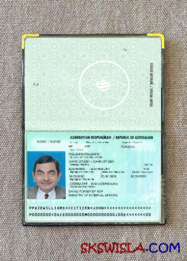 Azerbejdżan paszport wersja 2 wygląd zdjęcia pliki PSD, skan i fotografowany obraz